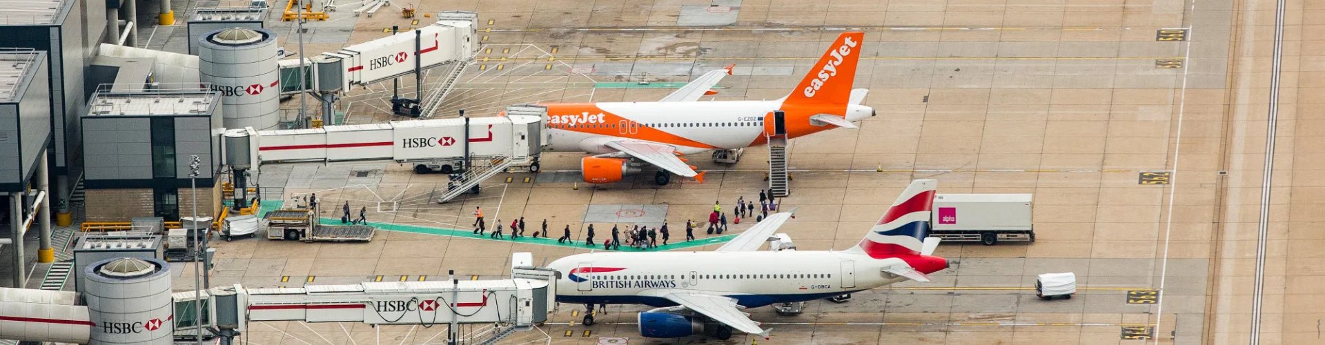Hotel shuttle bus outside Gatwick Airport