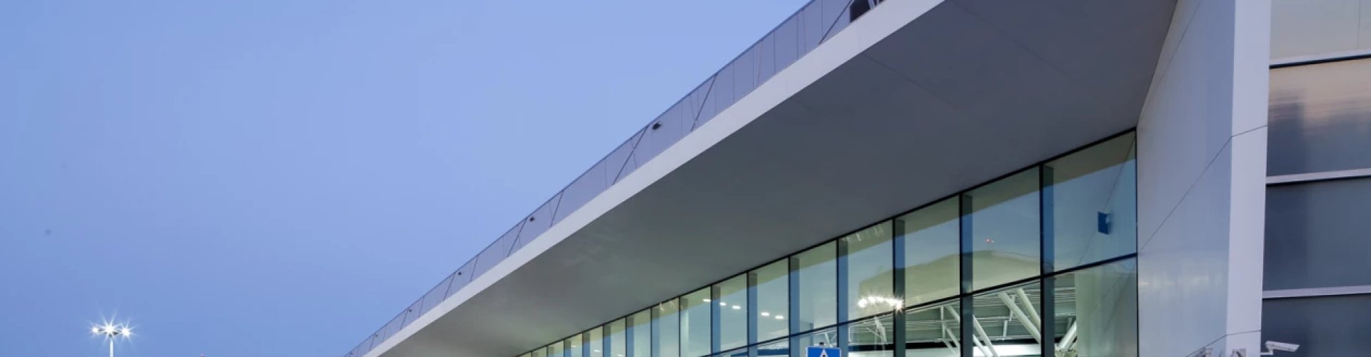 Warsaw cityscape near Chopin Airport, PL