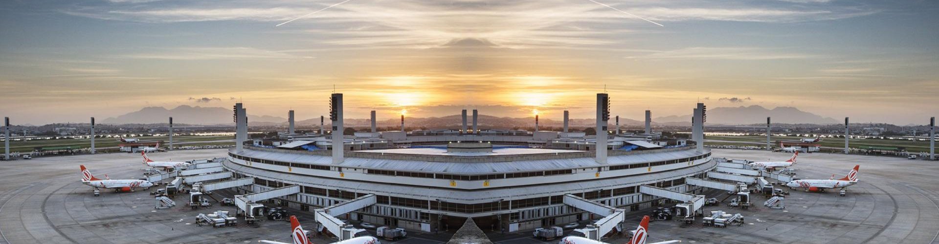 Sunset over Rio de Janeiro Airport, BR area