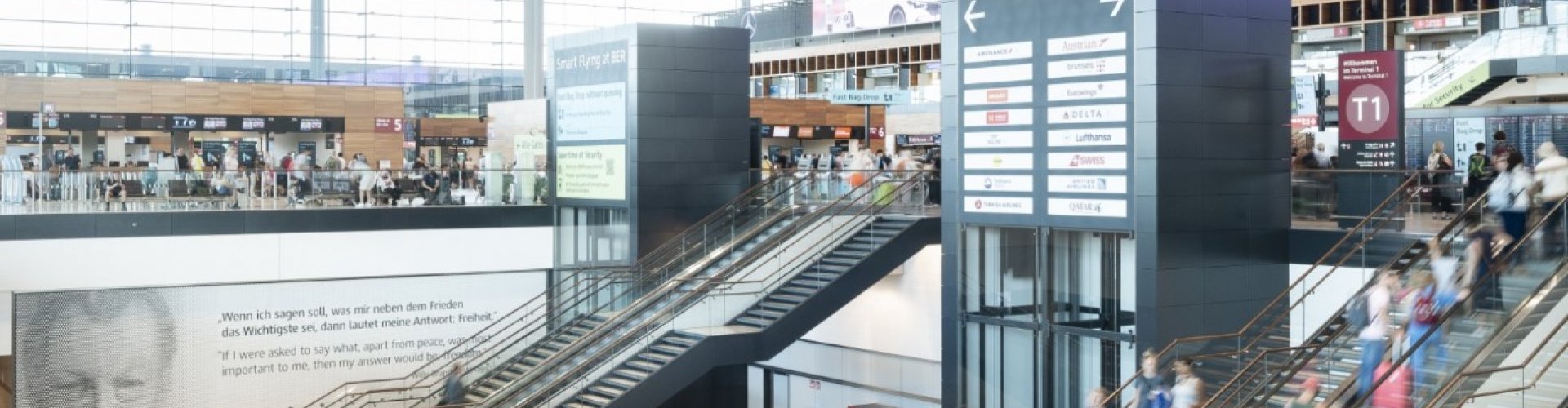 Arrivals hall at Berlin Brandenburg Airport, DE