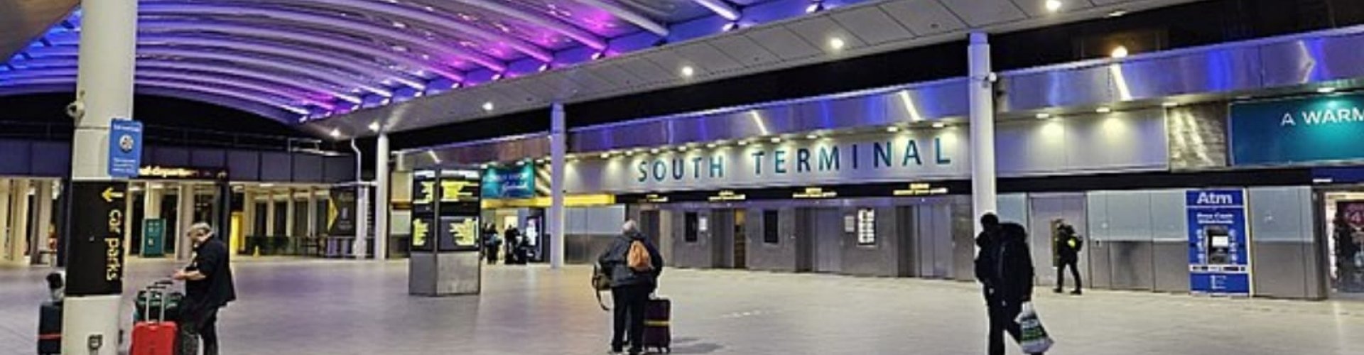 Gatwick Airport panorama at sunset